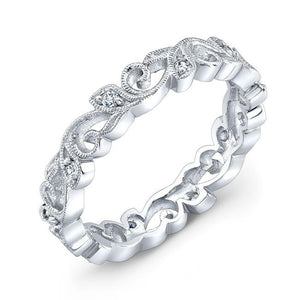 18K White Gold Diamond Vine Wedding Ring - from Holsten Jewelers