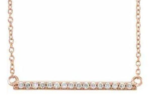 14K Gold Diamond Bar Necklace