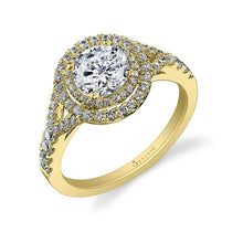 Load image into Gallery viewer, 14k White Gold Double Diamond Halo Engagement Mounting(center stone not included) - from Holsten Jewelers
