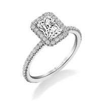 Load image into Gallery viewer, 14k White Gold Diamond Halo Engagement Ring(center stone not included) - from Holsten Jewelers
