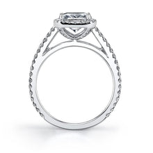 Load image into Gallery viewer, 14k 14k White Gold Cushion Shape Diamond Halo Engagement Ring(center stone not included) - from Holsten Jewelers
