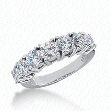 Load image into Gallery viewer, 14k White Gold Diamond Shared Prong Wedding Band - from Holsten Jewelers
