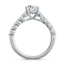 Load image into Gallery viewer, Platinum "Royal Prong" Diamond Engagement Ring with Diamond Sides(center stone not included) - from Holsten Jewelers
