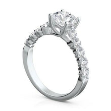 Load image into Gallery viewer, Platinum "Royal Prong" Diamond Engagement Ring with Diamond Sides(center stone not included) - from Holsten Jewelers
